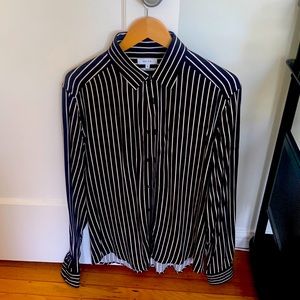 Reiss black and white medium slim fit shirt.